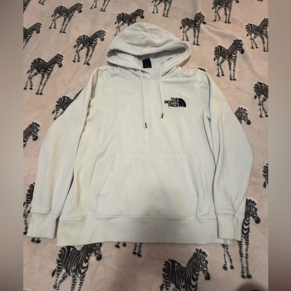 The North Face White Hoodie with Black Logo